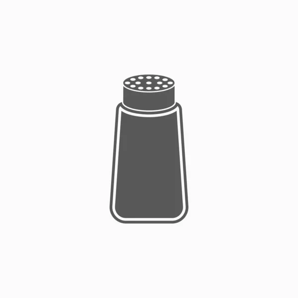 Icône de sel, vecteur de bouteille, icône d'ingrédient, illustration de nourriture, vecteur de cuisinier, icône d'ustensiles de cuisine — Image vectorielle