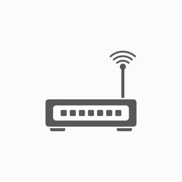 Routerikon, nätverks vektor, routerillustration, trådlös ikon, WiFi-vektor — Stock vektor