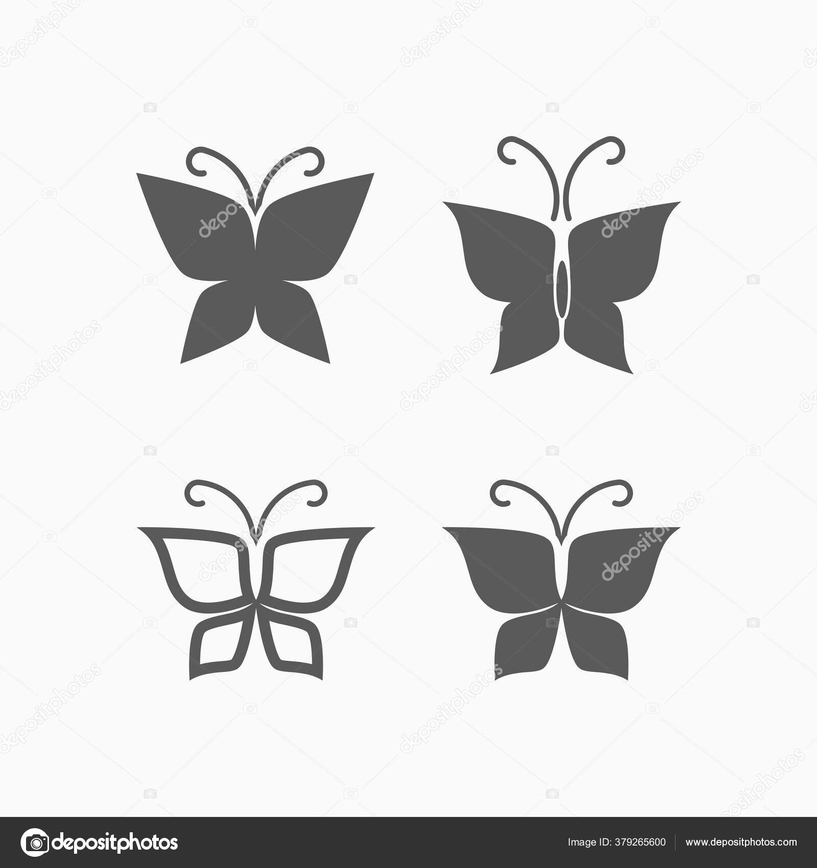 Ikon Kupu Kupu Vektor Hewan Ilustrasi Bug Stok Vektor C Musmellow 379265600