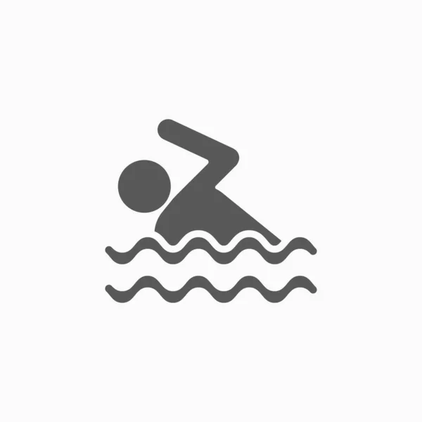 Icône Natation Vecteur Sportif Illustration Exercice — Image vectorielle