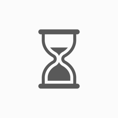 Kum saati simgesi, kum saati simgesi, kum saati vektörü, kronometre illüstrasyonu