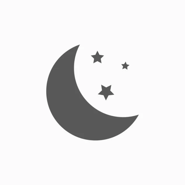Ícone Estrela Lua Vetor Céu Ícone Noite Ilustração Espaço Ilustração — Vetor de Stock