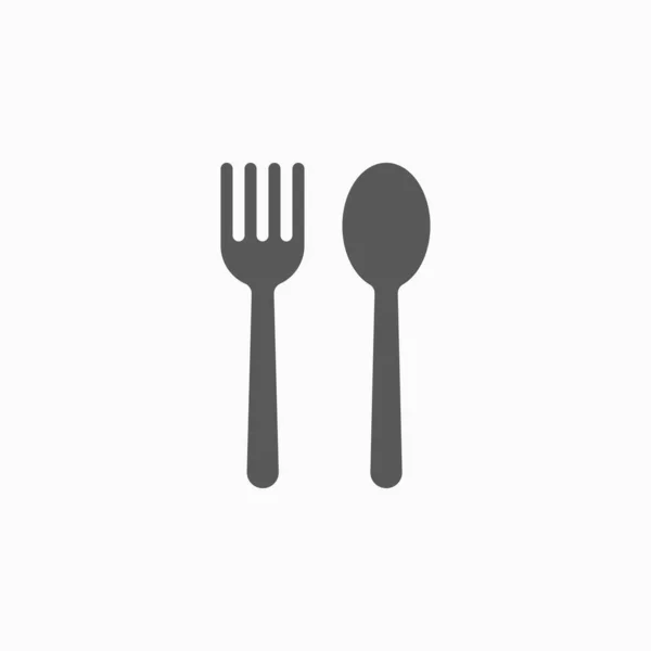 Fork Spoon Icon Kitchenware Icon Cooking Illustration Eat Vector — Stock Vector