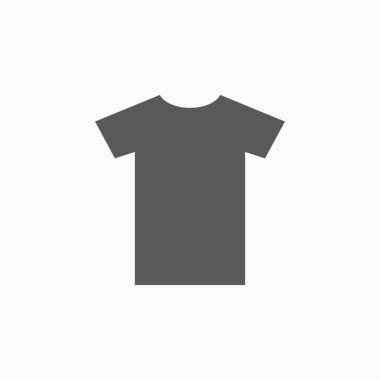 Tişört ikonu, kıyafet ikonu, kostüm illüstrasyonu, moda tabelası, elbise vektörü