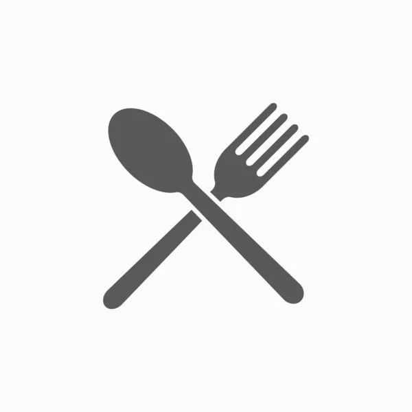 Fork Spoon Icon Kitchenware Icon Cooking Vector Eat Illustration Utensil — Stock Vector