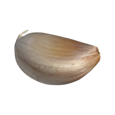 Beyaz arkaplanda sarımsak izole edilmiş.