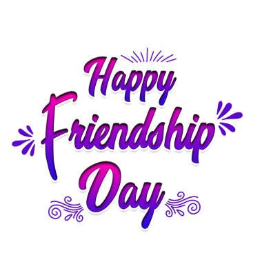 Typography style ve çiçek tebrik kartı ile dostluk gününüz kutlu olsun, Ağustos 'un ilk pazarı.