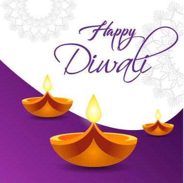 Mor arkaplan ve ışık festivaline sahip Diwali duvar kağıdı