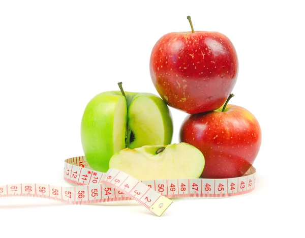 Apples Guarantee Health White Background — Stock Photo, Image