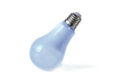 Mavi üzerine beyaz izole ampul