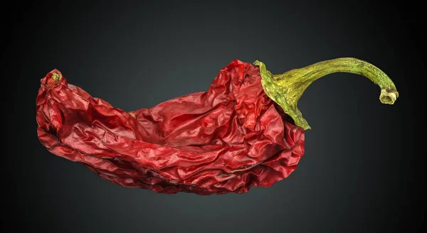 Chili Peper Geïsoleerd Een Zwarte Achtergrond — Stockfoto