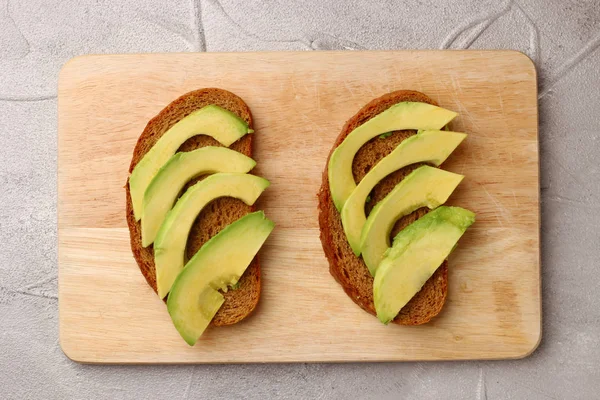 Almuerzo Saludable Bocadillos Aguacate Vista Superior Concepto Desayuno — Foto de Stock