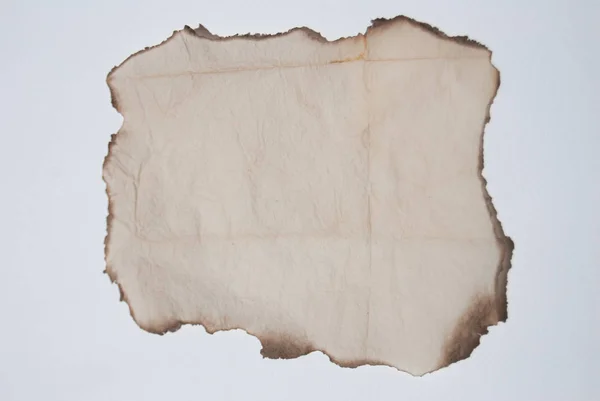 Ancienne Feuille Papier Sur Fond Blanc — Photo