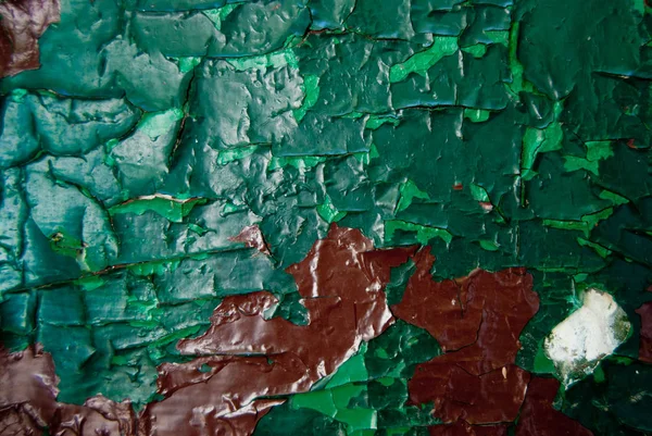 Régi fa festett zöld és barna rusztikus háttér. — Stock Fotó