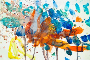 çok renkli suluboya boya beyaz arka plan üzerinde