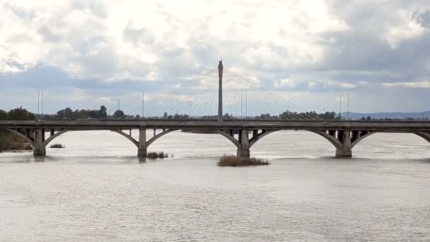 Ponte Real Cidade Badajoz Espanha — Vídeo de Stock