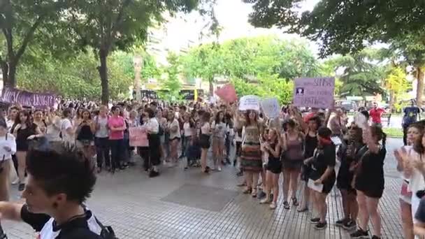 Badajoz Španělsko Června 2018 Stovky Demonstrantů Vyplnit Ulicích Badajoz Denně — Stock video