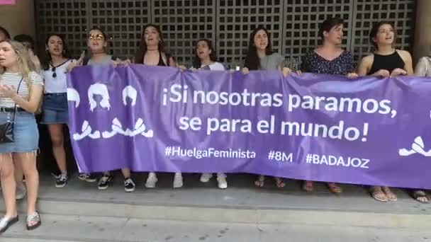 Badajoz Espanha Junho 2018 Centenas Manifestantes Enchem Ruas Badajoz Dia — Vídeo de Stock