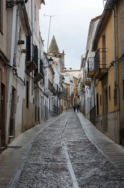 Régi Utca Város Caceres Extremadura Spanyolország — Stock Fotó