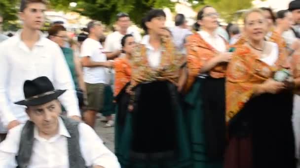 Santiago Alcantara Spanje Augustus 2018 Once Een Jaar Traditionele Festival — Stockvideo