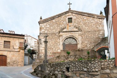 Villamiel'deki Santa Maria Magdalena Mahallesi. Caceres, İspanya