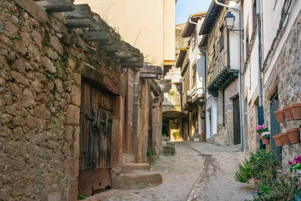 Old street, San Martin de Trevejo, Caceres, Extremadura, Spanyolország — Stock Fotó