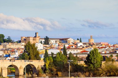 Panoramic view of Badajoz, Extremadura, Spain clipart