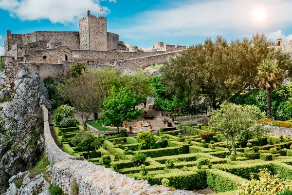 Vista Panorámica Jardines Castillo Medieval Desde Marvao Portalegre Región Del — Foto de Stock