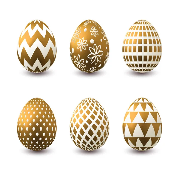 Ovos de Páscoa dourados — Vetor de Stock
