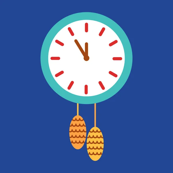 Icône Noël Avec Horloge Illustration Vectorielle Isolée Pour Les Vacances — Image vectorielle