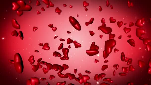 Красные сердца падения 4k