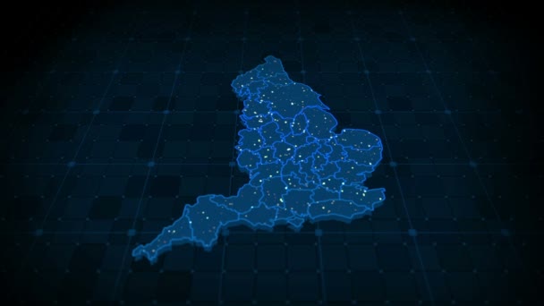 Inglaterra Mapa Fundo — Vídeo de Stock