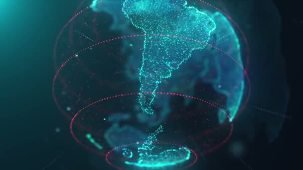 Peta Dunia Partikel — Stok Video