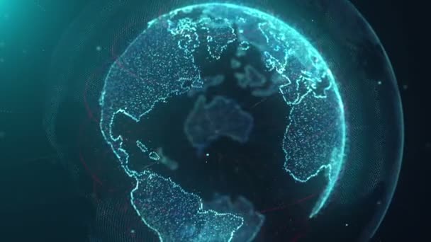 Dünya Harita Parçacıklar — Stok video