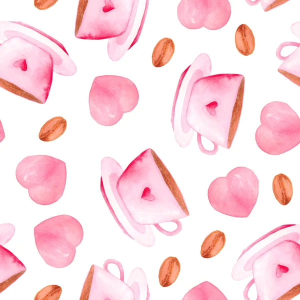 Акварельний Набір Рожевим Морозивом Фруктовим Льодом Пончиками Метеликами Цукерками Кавою — стокове фото