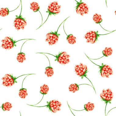 Yonca, at nalı ve yonca çiçekleri ile suluboya desen. Aziz Patrick Günü için kartpostallar için mükemmel