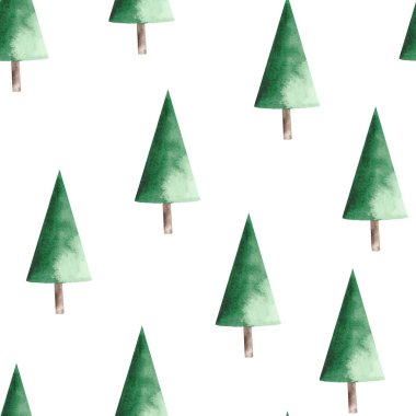 kırmızı araba, ağaçlar, oyuncaklar ve tatlılar ile suluboya Noel deseni