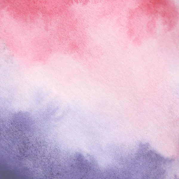 水彩画の背景青 ピンク 日没時の雲 カードや招待状に最適 — ストック写真