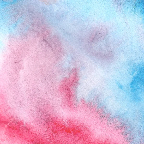 水彩画の背景青 ピンク 日没時の雲 カードや招待状に最適 — ストック写真
