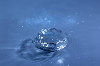 Su damlaları yaklaşır, su fışkırır.