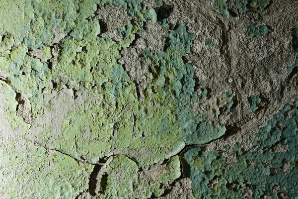 Alte Steinmauer Mit Abblätternder Gelber Und Blauer Farbe Nahaufnahme Beschädigte — Stockfoto