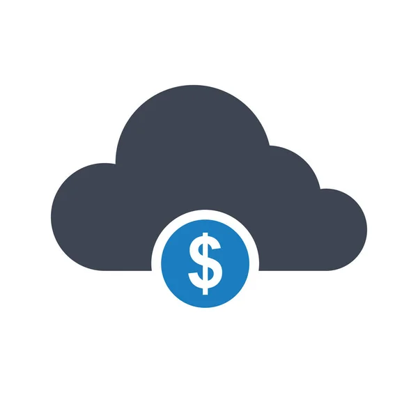 Nube Dinero Icono Vector Gráfico — Vector de stock