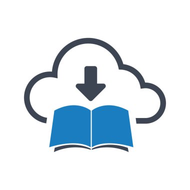 Kitap İndirme Simgesi Vektör Grafiği