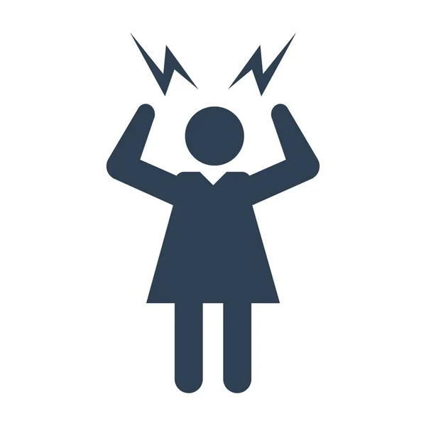 Weibliche Wütende Icon Vector Graphic — Stockvektor