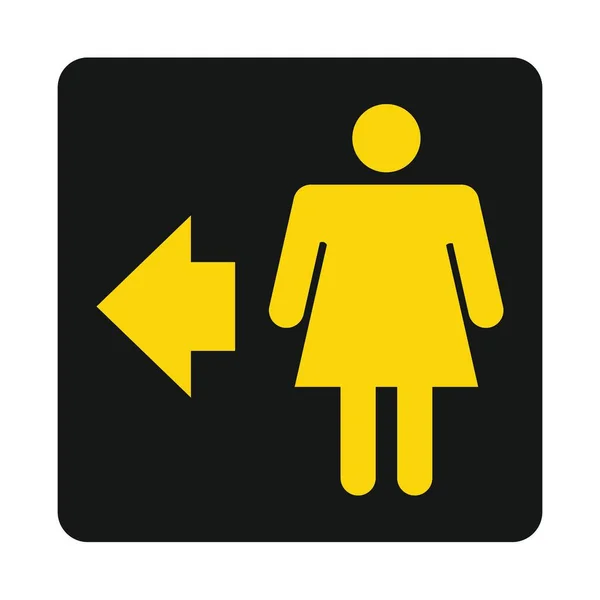 Segno Toilette Femminile Grafico Vettoriale — Vettoriale Stock