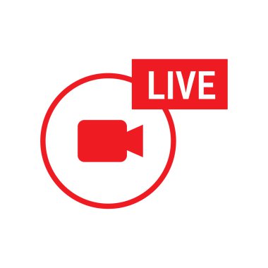 Canlı ikon vektör grafiği, canlı işaret, Kamera, canlı, video simgesi