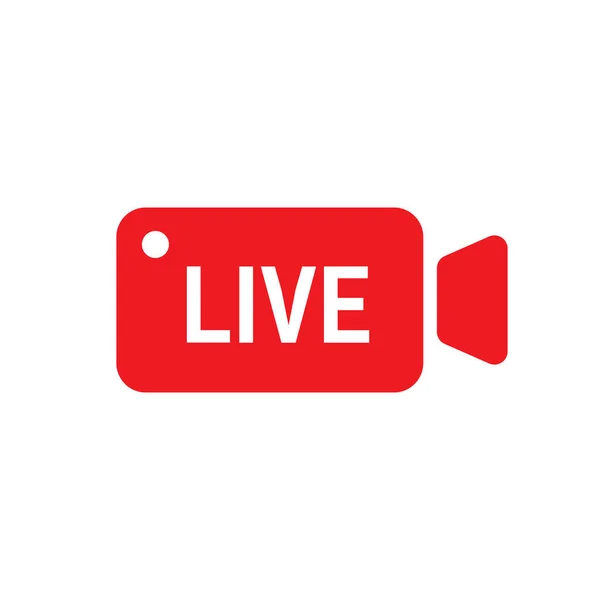 Live Icoon Vectorisatie Live Teken Camera Live Videopictogram — Stockvector