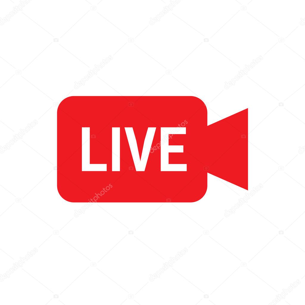Live icon vector graphic, live sign, Camera, live, video icon
