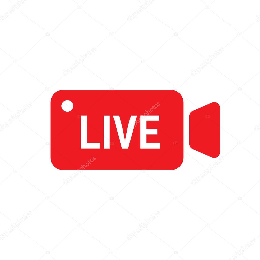 Live icon vector graphic, live sign, Camera, live, video icon