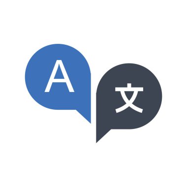 Dil çevirisi veya servis düz vektör simgesi